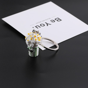 Porte-clés en résine en forme de seau à popcorn 3D multicolore pour sac, étui d'écouteurs, pendentif, accessoire de bijouterie - Product Image 3