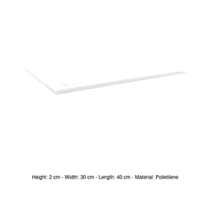 Planche à découper en polyéthylène blanc 40 × 30 × 2 h cm, sans butée de positionnement - Product Image 3
