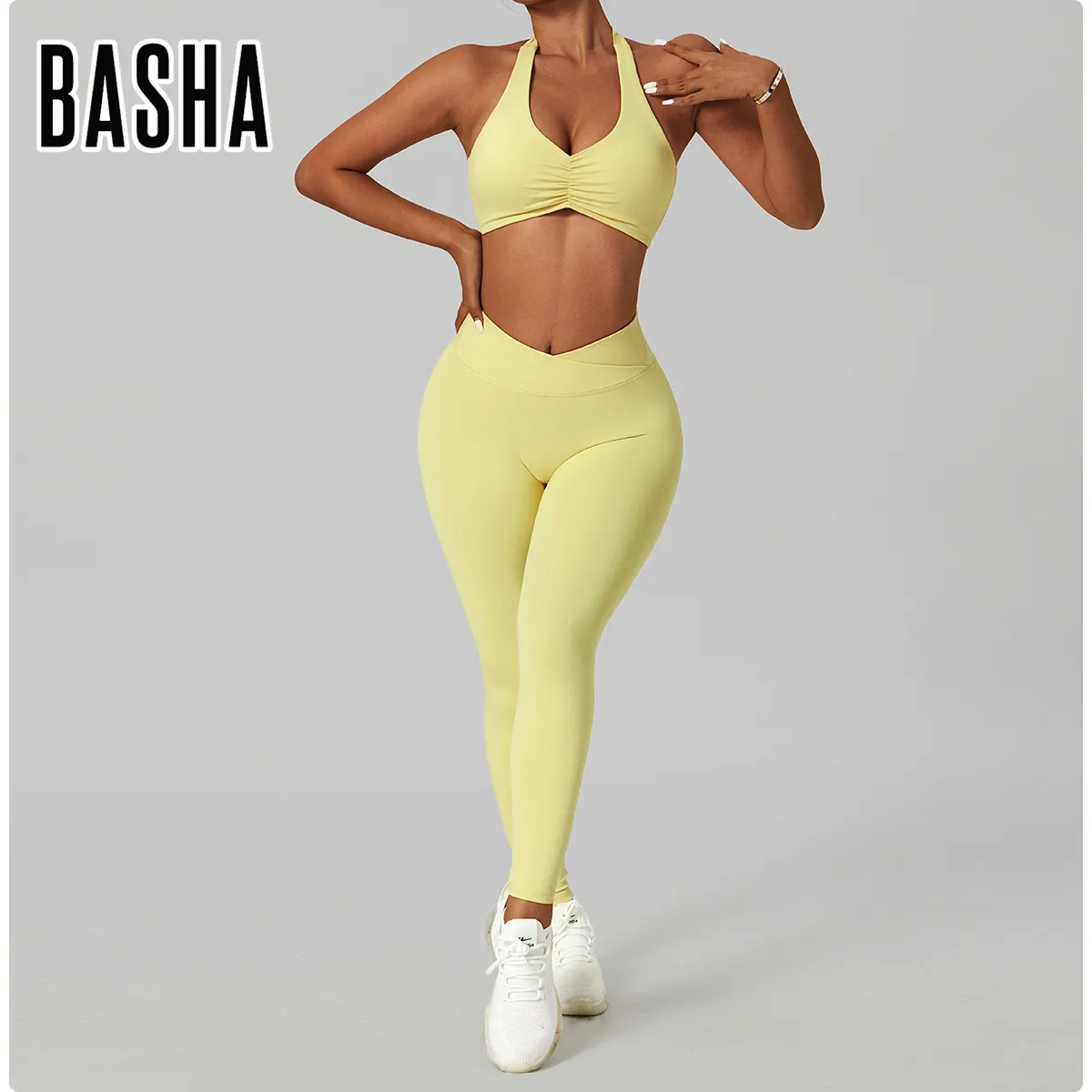 BASHASPORTS 2023 Trendy Yoga Bra and leggings Sports Top Plus Size Beauty Back Scrunched Booty Yoga Pants Leggings