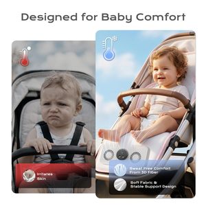 3D Breathable <b>Car</b> Seat Cooling Pad with 2 Built-in <b>Blower</b> Cooling Pad Rechargeable Cooling Mat Liner for Baby - Product Image 3