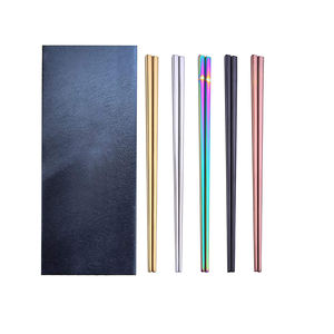 Vajilla de color especial reutilizable con logotipo personalizado, <span class=keywords><strong>palillos</strong></span> de titanio y metal de acero inoxidable respetuosos con el medio ambiente - Product Image 1