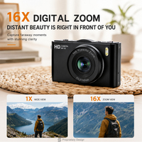 Kamera Digital 4K untuk Pelajar 64MP AF 16X Zoom Layar Putar Permainan Terintegrasi MP3 Anti Goyang Perekam Vlogging Harian Remaja