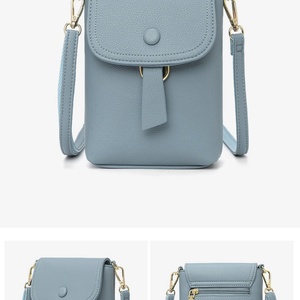 Wholesale High Quality Women's <b>Soft</b> PU Mobile Phone <b>Bag</b> with Zipper Closure Short Length Anti-Theft Feature Polyester Lining - Product Image 5