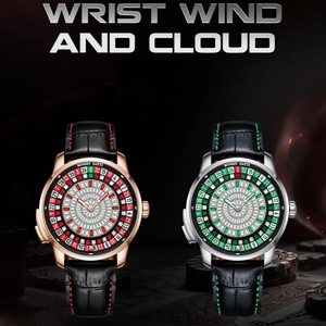 BG8004 New Men <b>Mechanical</b> <b>Watch</b> Automatic Movement Rotating Dial Arabic Numerals Roulette <b>Watch</b> Diamond Luminous Hands - Product Image 5