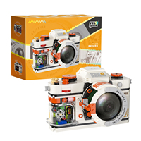 Bloques de construcción de cámara digital vintage DIY tendencia retro modelo de juguete pequeñas partículas de plástico escala 1:36 regalo compatible