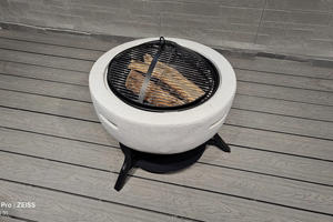 <span class=keywords><strong>Brasero</strong></span> d'extérieur miniature en acier de qualité supérieure, sculpté à la main, style coréen, en Fiberclay luxueux, avec chariot pour charbon de bois, pour camping et barbecue - Product Image 2