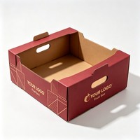 Vente en gros de plateaux à fruits réutilisables, emballages pour mangues et pommes, boîtes de transport en carton ondulé pour légumes et fruits, personnalisables