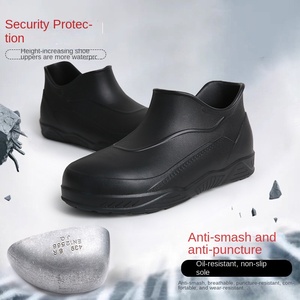 10% de Desconto em Botas de Segurança Masculinas com Biqueira de Aço, Resistentes a Óleo, Impermeáveis, EVA, Antiderrapantes, Cano Baixo, Botas de Chuva, Sapatos de Chef - Product Image 5