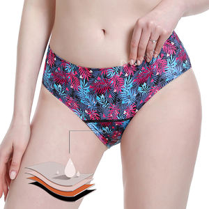 Braguitas Menstruales Green Envoy OEM con Estampado de Hojas de Selva, Diseño sin Costuras, 4 Capas, para Mujeres - Product Image 1