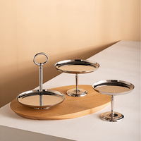 Gobelet en acier inoxydable de style européen, luxe léger, durable, pour la maison, assiette à dessert pour pudding et crème glacée, en métal poli