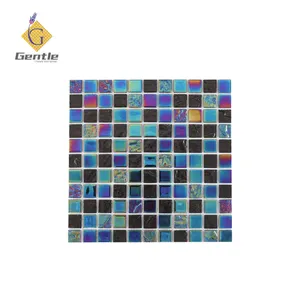 Foshan fabbrica prezzi economici porcellana Mosaique bagno parete quadrata 25*25mm arcobaleno mosaico piscina piastrelle