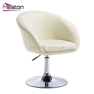 Fauteuil de salon pivotant d'art moderne nordique, chaise de loisirs en cuir rembourré - Product Image 4