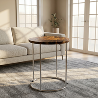 Mesa Consola Moderna de Madera PB con Patas Metálicas, Diseño Minimalista para Entrada, Muebles de Sala de Estar, Lumetal Vietnam