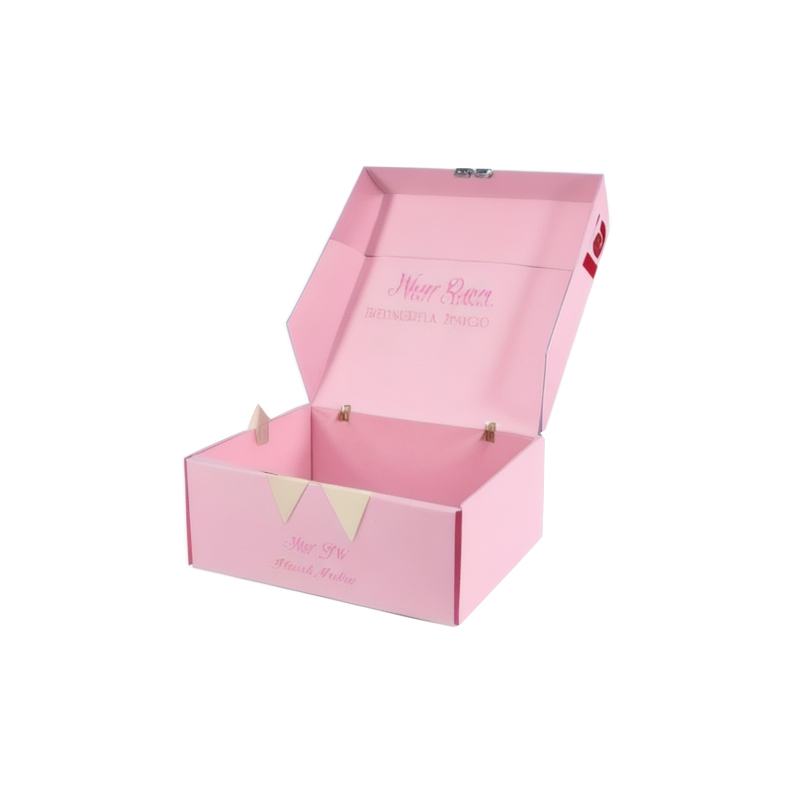 Caja rígida magnética con logotipo personalizado, embalaje listo para enviar, caja de papel de cinta Rosa grande de Lujo Personal