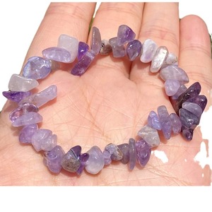 Bracciale Elastico con Perle di Ametista 5-8mm, Pietre Naturali Grezze, Design Elastico, Bracciale Curativo per Uomini e Donne - Product Image 5