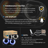 Système de phares avant LED RGB VLAND pour Dodge Challenger 2015-2022 3ème génération Facelift, ensemble d'éclairage séquentiel DRL amélioré