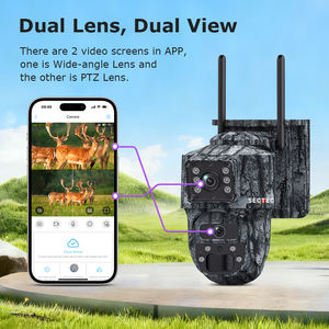 Caméra solaire 24/7 AOV à double <span class=keywords><strong>objectif</strong></span> et double vue, Plug and Play, 4G SIM sans fil, mini caméra PTZ avec suivi automatique et audio bidirectionnel, caméra réseau - Product Image 4