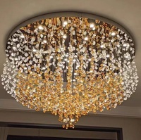 Suspension Moderne de Luxe en Verre Cristal LED, Lustre Personnalisé et Plafonnier pour Villa