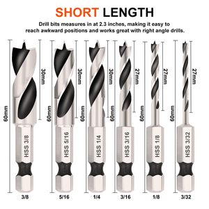 Apex 2026 - Brocas de punta Brad HSS de venta caliente, totalmente rectificadas, cortas, para taladrado de precisión en madera - Product Image 6