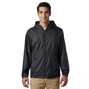 Men's Custom Nylon Windbreaker <b>Jacket</b> Color Block <b>Waterproof</b> Running Tracksuit Hooded Collar <b>Padded</b> Fabric High Street Winter - Product Image 1
