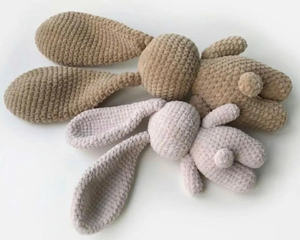 Best Seller Floppy Bunny Crochet Pattern Set Amigurumi Rabbit Plush Toy de Velvet Wool - Product Image 3