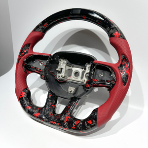 Volant en fibre de carbone forgé rouge/motif de pouce/LED pour Dodge Charger Challenger Hellcat Durango SRT <span class=keywords><strong>Chrysler</strong></span> 300 - Product Image 4
