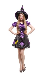 Bruja carnaval fiesta Halloween púrpura negro Color bruja vestido Cosplay <span class=keywords><strong>disfraces</strong></span> - Product Image 6