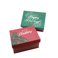 Boîte cadeau en carton rigide écologique de qualité supérieure avec couvercle, doublée d'une éponge, pour cosmétiques, cadeaux de Noël