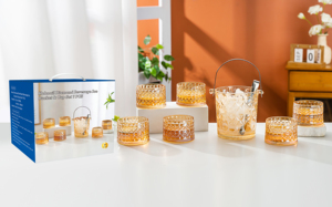 Ensemble de 7 pièces <span class=keywords><strong>XO</strong></span> Ice Bucket, design classique, verre sodocalcique, portable, durable, capacité de 1000 ml, verre à whisky, pince à glaçons, pour bar et fêtes - Product Image 6