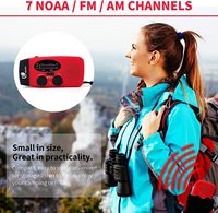 Radio Saku Mini Dinamo Darurat USB AM/FM NOAA Tenaga Surya Portabel dengan Pengeras Suara, Senter, dan Layar Terintegrasi