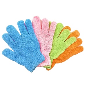 Five Fingers Separate Long <b>Sponge</b> Nylon Quality Color Cleaning Ability Excellent Skincare Body Exfoliating Gloves Simple - Product Image 2