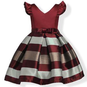 Vestido de Princesa con Pétalos de Rosa, Estilo Boutique, Rayas de Hadas, Verano, Hermoso Vestido de Regalo para Bebé Niña, con Lazo - Product Image 1