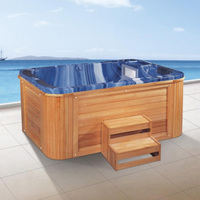 Baignoires de Luxe Jacuzzi Spa Extérieur 4 Personnes Hydromassage Carrées en Plastique pour Bain Profond