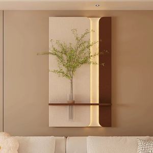 Peinture décorative 3D en grès pour hall d'entrée, nouvelle peinture lumineuse LED créative, peinture murale hydroponique avancée avec plantes vertes - Product Image 2