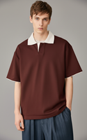 Camiseta de Algodón Grueso de Lujo para Hombre, de Alta Calidad, Silenciosa, Holgada, con Hombros Caídos, Manga Corta, Estilo Minimalista