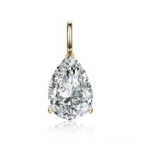 Ciondolo in Oro 18K con Diamante Coltivato in Laboratorio, Minimalista, alla Moda, a Tre Punte, Versatile, a Goccia, Gioielli Raffinati da Donna, Charm per Catene alla Moda