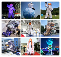 Décoration d'astronaute gonflable géant de carnaval de scène modèle gonflable publicitaire personnalisé d'astronaute avec lumière