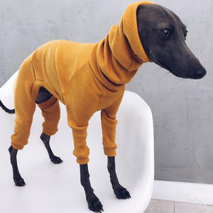 Suéter de cuello alto para mascotas, ropa de perro de cuatro patas, liso, para Whippet, <span class=keywords><strong>Galgo</strong></span> Italiano, mono de invierno para perros grandes - Product Image 2