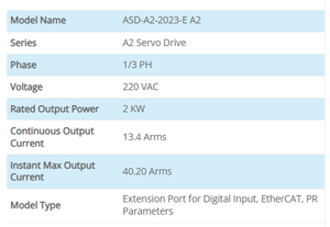เดลต้า ASD-A2-2023-E 2kW ชุด A2เซอร์โวไดรฟ์230V 3เฟสอีเทอร์แคทไดรเวอร์ควบคุมการเคลื่อนไหว - Product Image 2
