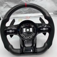 Volant en cuir suédé et fibre de carbone avec LED personnalisables pour Benz Smart Fortwo 451 453