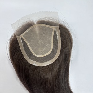 Envío Inmediato: Topper de Cabello Natural Personalizable para Mujer, 6x6 Pulgadas, Base de PU con Encaje HD y Parte Superior de Seda, Densidad Media - Product Image 3