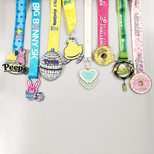 Médaille de marathon coureurs bon marché course de trail virtuelle amusante médaille de <span class=keywords><strong>montagne</strong></span> avec ruban couleur 5k 10k course de course sport - Product Image 2