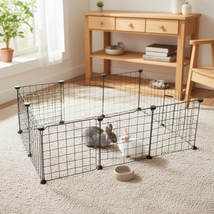 Parc de jeu portable en fil métallique YF pour petits animaux, enclos intérieur/extérieur pour cochons d'Inde et lapins, 3x3 pieds - Product Image 2