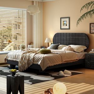 French Style Antique Wooden Bed 1.8m Double Modern Minimalist Design For <b>Small</b> Apartments And Guesthouses - Product Image 2