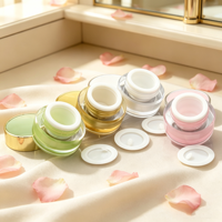 Pot cosmétique rond en acrylique or, vert, rose, blanc, violet de 5g, 10g, 15g, 20g, 30g, 50g avec couvercle à vis pour crème de soin