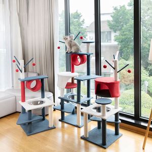 Kinghon Árbol rascador para gatos personalizado, de moda, al por mayor, con diseño de flores, interactivo, con juguetes de sisal - Product Image 4