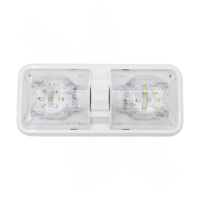 Nouvelles lampes de plafond intérieures en plastique pour camping-car marin 12-24V blanches 48 LED, luminaire de plafond pour caravane, double dôme en ABS