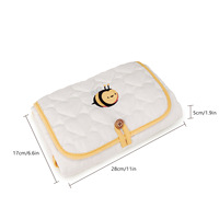 Broderie Diaper Caddy Organisateur Portable Bébé Nécessités Voyage Sac De Rangement avec Motif Imprimé Bébé Matelas À Langer