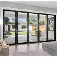 Porte coulissante insonorisée en alliage d'aluminium avec double vitrage trempé, design minimaliste étanche pour chambre, centre commercial, villa