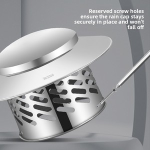 Capot d'évacuation de toit en acier inoxydable 304, style parapluie, coupe-vent, <span class=keywords><strong>pour</strong></span> hotte aspirante et ventilation murale - Product Image 4
